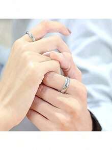 4mm Titanium Steel Plated S925 Silver Plain Ring, Non-Fading Wedding/Engagement Ring, Fashionable & Elegant Jewelry Gift, Eternal Style, Suitable For Casual Wear And Party, Christmas, Birthday, Holiday, Best Friend Gift - Silver - View 7