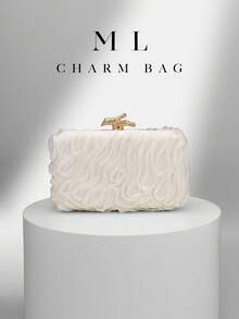 1件套 CHARM BAG 花卉派对手拿包，时尚斜挎包，闪亮奢华派对手提包，适合舞会礼服、毕业舞会礼服、约会之夜、婚礼，也可作为生日礼物。婚礼手拿包，派对包，节日派对礼服、晚礼服和亮片礼服的完美搭配。 - 白色 - 查看 1