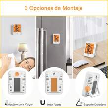 Termómetro Higrómetro Digital para Interiores con Retroiluminación, Imán y Pantalla LCD, Monitor de Temperatura y Humedad de Montaje en Pared, ℃ ℉   Conmutable, Registros Mínimos y Máximos para Hogar - blanco - Ver 10