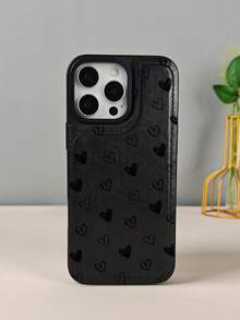 GALLAPLE Wallet - Style Mobile Phone Case Black White Heart Pattern Phone Case Cover Cute Love Design Protective Shockproof Slim Fit Fashion Accessory, Phone Case Comes With A Magnetic Slot Holder, Making It More Convenient To Store ID Cards For IPhone 17Promax 17Air 17Pro 17 16Promax 16 15 14 13 12 Plus Pro S25Ultra 25 24 23 22 Plus Case - 黑色 - 查看 2