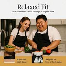 Minimalist Black Chef Apron - Pocket-Free, Unisex Adult Apron For A Sleek Look | Kitchen Essentials/Chef Aprons/Beginner Kitchen Tools/Cooking Must-Haves - Black - View 8