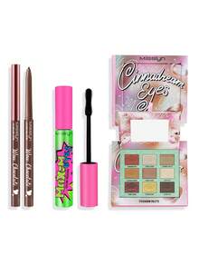 MISSLYN - 3件套肉桂卷眼妆套装，肉桂卷眼影盘，眼影，眼妆，肉桂卷，秋冬春夏风格，Maxim Eyes丰盈睫毛膏，黑色丰盈纤长可水洗睫毛膏，可叠加涂抹且可卸除，巧克力奶油眼线液，高显色度，防水 - #1+#1+#1 - 查看 9