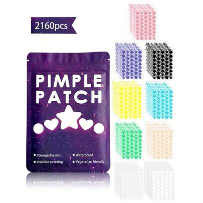 2160片彩色星星脸部贴纸，适合日常装饰、活动和派对，各种颜色派对贴纸，可爱星星形状贴纸，脸部贴纸（仅供装饰用途，非化妆品）