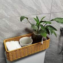 1 Giỏ đựng đồ kiểu Bohemian đan lát - Giỏ đựng dụng cụ hình chữ nhật có nắp đậy, giá đựng gia vị, thảo mộc và vật dụng nhỏ bằng nhựa bền chắc, thích hợp để trên mặt bàn hoặc trong tủ bếp, hộp đựng đồ dùng nhà bếp. - Nhiều màu - Xem 4