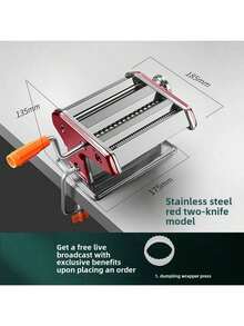 6-Setting Adjustable Thickness Stainless Steel Manual Pasta Maker, Suitable For Spaghetti, Fettuccine, And Lasagna Noodles - Multicolor - View 16