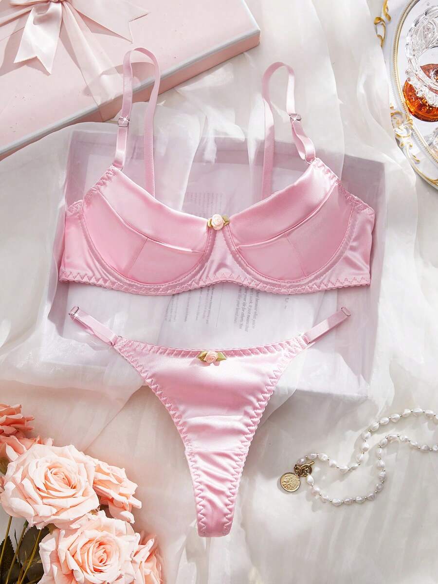 Rosa, süß & elegant französischer Stil sexy Dessous-Set für Frauen