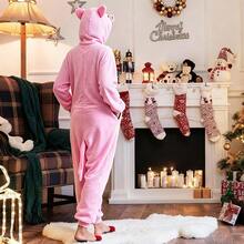 Cerdito rosa Pijama Adulto Unisex de para parejas jóvenes, Pijama de una pieza para adultos Pijamas de una pieza para mujeres y hombres, parejas, suaves, de felpa, Animales disfraces de Halloween, ropa para dormir Animales Cosplay Disfraces Trajes Hogar Cerdito rosa ropa para dormir. - Rosa - Ver 10