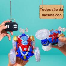 Carrinho Controle Remoto Maluco Carro Gira 360º C/ Luz - Multicolorido - Visão 4