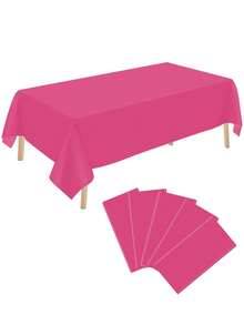 1/5pcs Disposable Plastic Rectangular Tablecloth, Various Colors For Birthday, Shower, Wedding, Ice Cream And Ocean Party Decorations, Birthday Wedding Room Decor - Multicolor - View 20