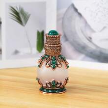 1pc 15ml Middle Eastern Style Glass Globe Bottle, Jewelry Design Fragrance/Essential Oil Refillable Decor Bottle, Elegant Home Decor Accessory, Vanity Decoration, Hand Wash Only, Refillable And Reusable, Women's Personal Care Item, Chic Fragrance Storage Bottle, Sophisticated Decor, High-End Quality, Fashionable Cosmetic Accessory, Lightweight And Portable Travel Refill Bottle (Empty Bottle Only)
