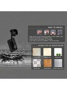 1pc Rotatable Black Shower Head Holder, Universal 360 Degree Adjustable Wall-Mounted Shower Head Bracket, No Drilling Installation - Black - View 5