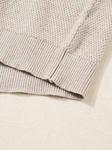 Acelitt Lässiger Rundhals-Pullover mit kontrastfarbigen gestrickten Streifendetails an den Ärmeln, geeignet für den täglichen Wintergebrauch - Verschiedenfarbig - Übersicht 8