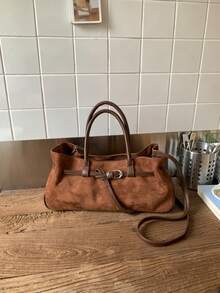 2025 New Vintage Large Capacity Handbag, Matte Commuter Shoulder Bag, Fashionable Tote Bag For Going Out