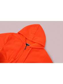Men's Autumn And Winter Tops, Men's Fleece Jackets, Simple And Pure Color, Thickened Fleece, Warm In Winter, Windproof When Going Out - Màu cam huỳnh quang - Xem 8