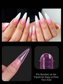 96PCS Pink Matte Dual Nail Forms Kit Full Cover Nail Mold Tips Acrylic Nail Extension Tools 4 Styles 12 Sizes Scale For Poly Nail Gel Salon Nails Design - Pink - View 6