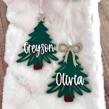 Personalized Acrylic Christmas Tree Tag 3D Christmas Tree Stocking Tag: Acrylic Holiday Ornament,Birthday Gift - Pine Needle Christmas Tree - View 7