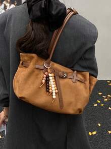 Lässige Retro-Wildleder-Handtasche, neue Pendler-Schultertasche für Frauen Herbst/Winter 2025