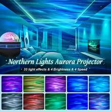 Máy chiếu cực quang đa năng Northern Lights - Đèn sao dùng nguồn USB với 7 mẫu màu, điều khiển từ xa và dây điện, thiết kế để bàn với giá đỡ có thể tháo rời, điều khiển từ xa, nhựa màu đen không có pin - Q6 đen - Xem 2