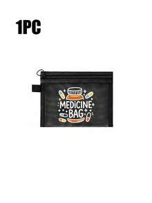 女士化妆品和药品收纳包 - 药房主题拉链旅行箱，带药瓶设计，红色气垫收纳便携式收纳包，化妆包，护肤包，旅行必需品，宿舍用品，轻便化妆包，大容量化妆包，旅行洗漱包，耐用拉链开合，护理必需品，可折叠收纳，护理学生用品 - 彩色 - 查看 13