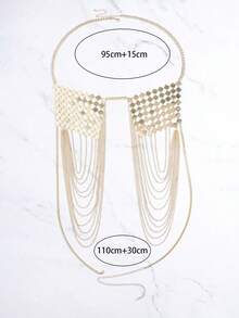 1pc New Design Multi-Layer Chain Chest Chain Clothing Chain Women's Fashionable Body Chain - Gold - View 11