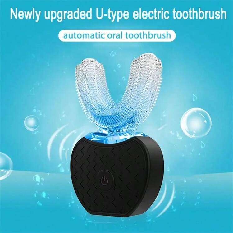 U-Shaped Electric Toothbrush, Wireless Charging, LED Light, Fully Automatic Smart Toothbrush, Suitable For Adults, Students/Men/Women/Couples, Deep Teeth Cleaning, Gift For Men, Valentine's Day Gift, 300mAh Lithium Battery - Multicolor - View 1
