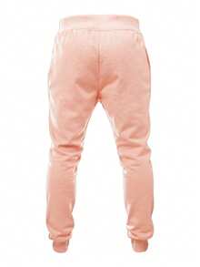 2er-Set Herren Baumwoll-Sweatpants mit elastischem Bund und Kordelzug, bequeme Sweatpants für den Alltag, weiches Material, schmale Passform, perfekt für Training, Fitness und zum Entspannen zu Hause - Pink - Übersicht 3