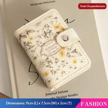 1pc Card Storage Bag, ID Storage Book, Floral Oil Painting Card Holder, PU Material, Suitable For Storing Bank Cards, Access Cards, ID Cards, Waterproof Material, Large Capacity Card Storage.