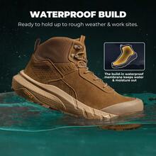 Botas con puntera compuesta para hombres - Botas de trabajo impermeables, ligeras y antideslizantes que cumplen con los estándares ASTM F2412-24 y ASTM F2913-24 para almacén y construcción, con tecnología VaporGuard-Nano - Bronce - Ver 6