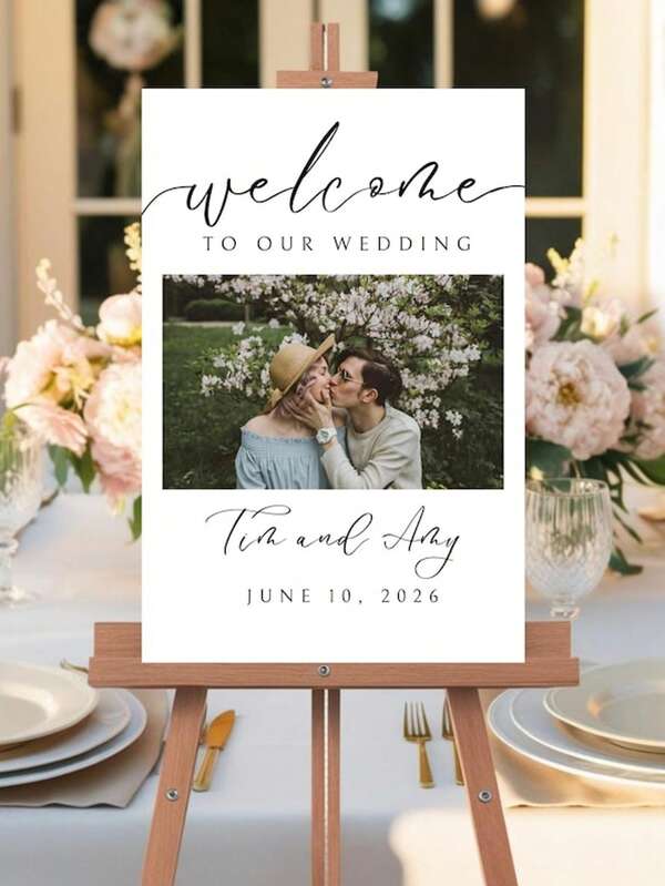 Photo Wedding Welcome Sign, Picture Welcome Wedding Sign Template, Wedding Welcome Poster, Custom Welcome Sign Wedding Signage Editable