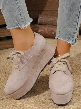 2024 New Lace-Up Fashion Rope Woven Platform Shoes, Thick Sole High Heels, Plus Size Women Shoes