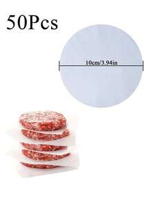 50pcs Round Parchment Paper Sheets,Non-Stick Waterproof Oil Proof Meat Wrapping Paper Squares,White Paper, Hamburger Paper, Round Food Mat Paper, Oil-Absorbing And Oil-Proof Paper, Non-Stick Food Paper, Healthy Baking Paper - Multicolor - View 7