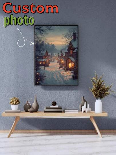 1pc Custom Poster, Add Your Own Photo Or Text For A Unique Design, Premium High-Resolution Print, Perfect For Decorating Your Home, Office, Or Studio, Great Personalized Gift For Birthdays, Christmas, Thanksgiving, Halloween, And Special Occasions