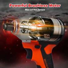 1/2" Cordless Electric Impact Wrench 520Nm Power Driver Tool Set W/ 1 Battery US - 預設 - 查看 3