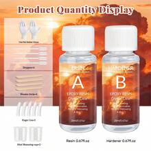 20ml/50ml/100ml/250ml/500ml/1000ml Epoxy Resin AB Glue, 1:1 Ratio, Includes Accessories & Tools, UV Resistant, Anti-Yellowing, Fast Curing AB Glue, Suitable For Handmade DIY Jewelry Making And Decorations