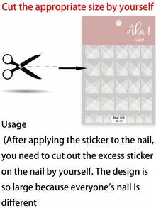 1pc Nail Art Sticker, Semi-Transparent French Black & White Tie Dye Nail Decals Nails Nail Supplies - Multicolor - View 11