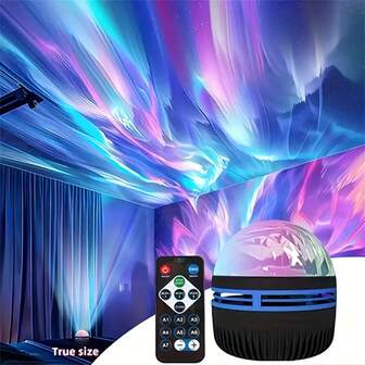 Aurora Atmospheric Projection Lamp With Remote Control - Dimmable USB-Powered For Galaxy Star Projector, Multi-Color Night Light For Home Theater, Camping, Wedding Decor - Modern Tabletop Lighting, Home Theater Lighting, Fantasy Theme Decor,Christmas Gift