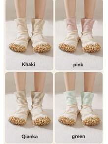 2025 New Personalized Loose Foot Cover Dragging Socks, Postpartum Socks, Autumn/Winter Sleep Socks, Multi-Functional High Elasticity Socks, Unisex Stripe Mid-Calf Socks