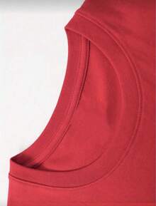 Camiseta 100% algodón con grafico decorativo de Galleta de Jengibre, atuendo casual, versátil para hombres, adecuado para fiestas de Navidad y salidas, para todas las estaciones. - Rojo - Ver 4