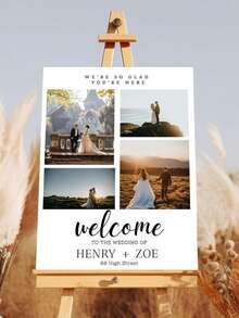 Wedding Welcome Sign Template, Modern Photo Welcome Sign Template, Printable Wedding Reception Poster - Multicolor - View 3