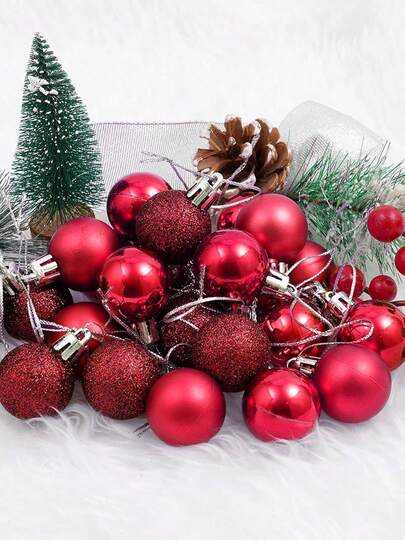 48pcs Multi Color Christmas Decorations - Plastic Shatterproof Ball, Metal Finish, Perfect For Tree Decoration, Holiday Celebrations, Holiday Home Decoration, Holiday Decorations | Glossy Finish Decoration | Durable Holiday Decorations, Christmas Decorations