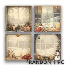 1/4Pads 复古圣诞 3x3 英寸便利贴套装，50 张/垫，复古便笺，高粘性，可重复使用，可撕式便签，适用于日记本、计划本、办公室、学校、家庭，批量复古文具礼物 - 冬季窗戶 - 查看 15