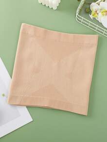 1件装女士纯色尼龙无缝跑步护腹塑身腰带，适合日常穿着