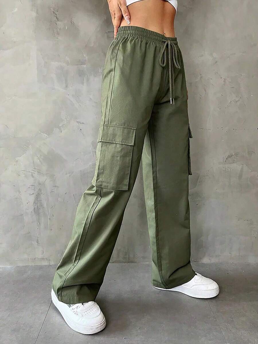 Women's Cargo Twill Skate Sewing Pants - Màu xanh lá - Xem 1