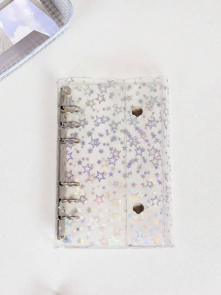 A6、A7、M5サイズ トランスペアレント カラフルスター柄 リングバインダー、スター型PVCカバー ダイアリーノート、防水ノートパッド 学生、ジャーナリング愛好家、旅行者、オフィスワーカー、文具愛好家向け、学校、旅行、オフィス、自宅、屋外で使用可能、防水&耐久性、詰め替え可能ページ、メモ、ジャーナリング、持ち運び&収納シール帳しーる帳シール - マルチカラー - 見る 10