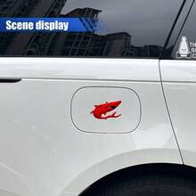 2PCS 3D Shark Metal Car Emblem Sticker Decal - 3.5*1. Cool Fish Nameplate Sticker Auto Body Badge Decal, Car Fenders Bumper Stickers SUV Motorcycle Truck Window Laptop DecorationSilver - 紅色 - 查看 3