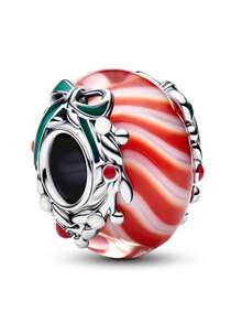 1 pezzo Braccialetto/collana creativo, versatile e delicato, con decorazioni natalizie limitate ed eleganti come cabina natalizia, corona natalizia, albero di Natale, perline natalizie, angelo di Natale, campana natalizia, ideale come regalo