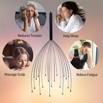 Handheld Scalp Vibration Massager - Deep Relaxation Scalp Massager, 20 Finger Head Massage, With Scalp Scratching Function, Suitable For Men And Women - Perfect Christmas Stocking Stuffer And Gift Idea For Friends And Family