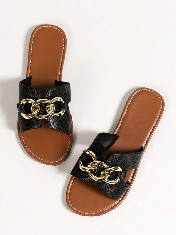 Women's Elegant Slip-On Sandals, Comfortable Casual Flat Sandals Suitable For Everyday Wear, Vacation, Halloween, Formal Occasions, Soft, Non-Slip, Lightweight, Excellent Experience