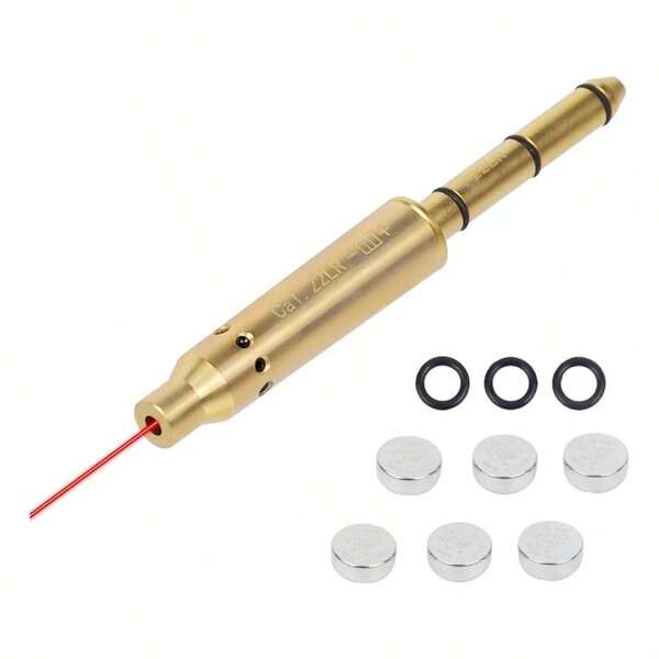 Visión de perforación láser para .22LR calibre Red Dot Boresight Kit con baterías y anillos tóricos