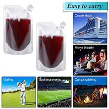 24 Pcs Plastic Flasks 8 Oz Concealable And Reusable Drink Pouches Leak-Proof  Grade Plastic For Travel - Trong sáng - Xem 7